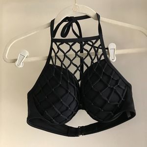 Crotched Black Bikini Top